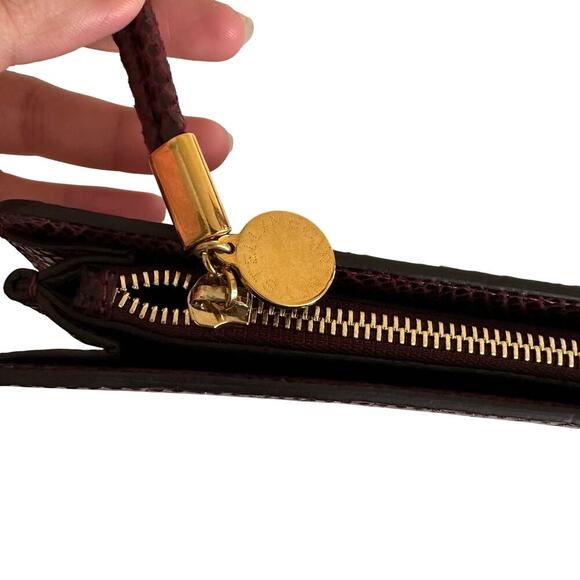 Stella McCartney Vegan Snakeskin Patchwork Clutch Pouch – Burgundy Statement Bag - Picture 4 of 16